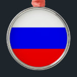 Russische Flagge Silbernes Ornament<br><div class="desc">Mir gefällt,  wie diese Fahne aussieht! Danke,  dass du vorbeigekommen bist! Fühlen Sie sich frei,  um dies Ihren Bedürfnissen anzupassen! Ich wünsche Ihnen einen schönen Tag!</div>