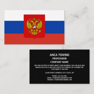 Russische Flagge und Wappen, Flagge Russlands Visitenkarte