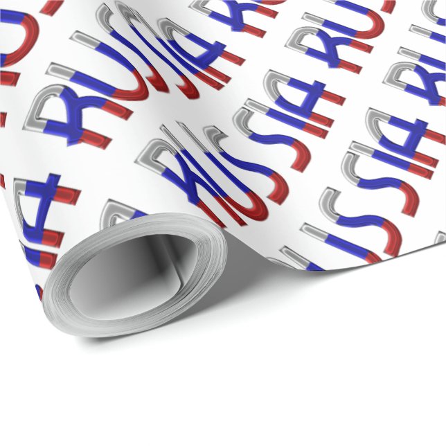 Russische Flaggen - Typografie-Elegant Geschenkpapier (Rolleneckpunkt)