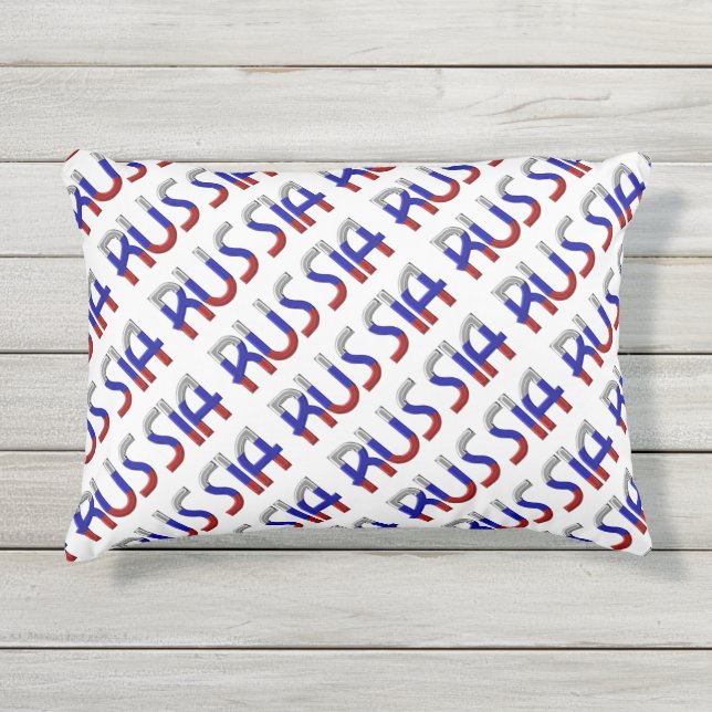 Russische Flaggen - Typografie-Elegant Kissen Für Draußen (Vorderseite)