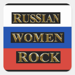 RUSSISCHE FRAUEN ROCK QUADRATISCHER AUFKLEBER