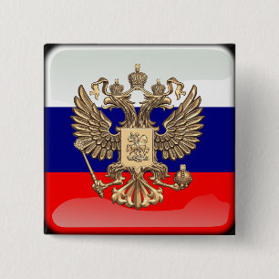 Russische glatte Flagge Button