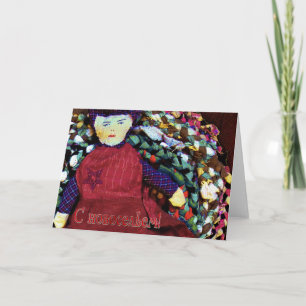 Russische Hauswärmkarte mit Rag-Puppe Einladung