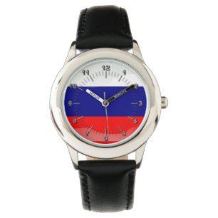 Russische Hochglanzflagge Armbanduhr