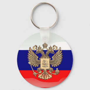 Russische Hochglanzflagge Schlüsselanhänger