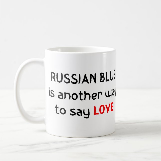 Russische Kaffee-Tasse mit blauer Liebe Kaffeetasse (Links)