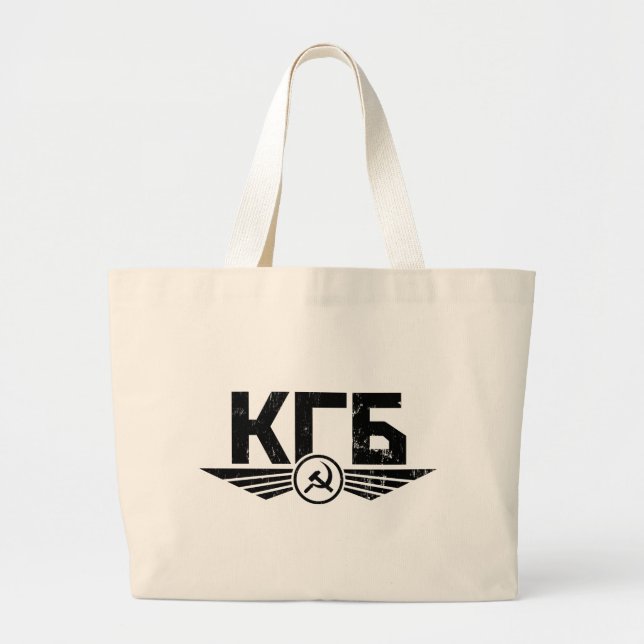 Russische KGB Emblem-Taschen-Tasche Jumbo Stoffbeutel (Vorne)