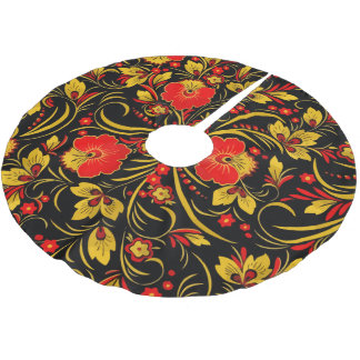 russische Khokhloma Polyester Weihnachtsbaumdecke