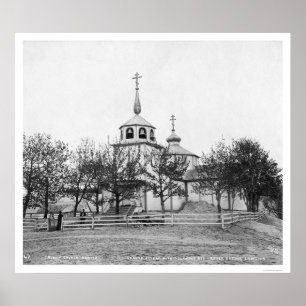 Russische Kirche bedeckt von Vulkanasche 1912 Poster