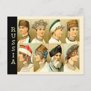 Russische Kopfbedeckungen Postkarte