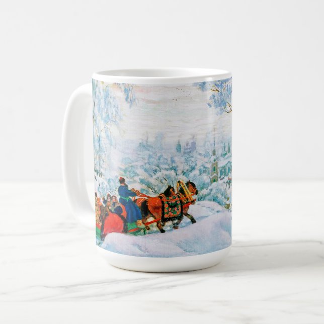 Russische Kunstweihnachtsgeschenke Tasse (Vorderseite Links)