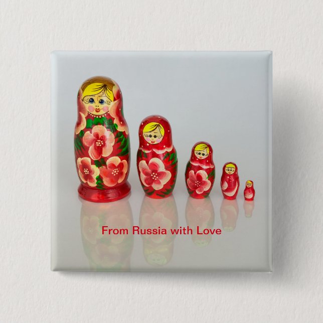 Russische Matryoshka Dolls Button (Vorderseite)