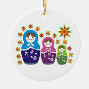 Russische Matryoshka Dolls Zollschmuck Keramikornament