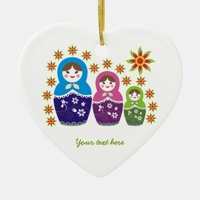 Russische Matryoshka Dolls Zollschmuck Keramikornament (Vorne)