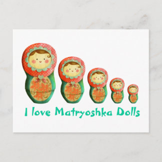 Russische Matryoshka-Puppe Postkarte