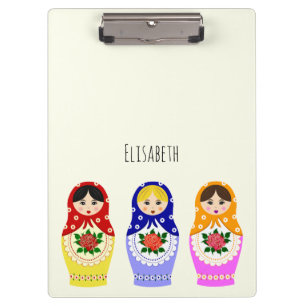 Russische matryoshka Puppen Klemmbrett