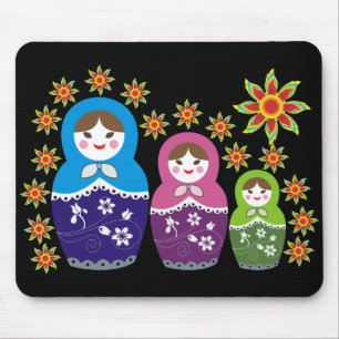 Russische Matryoshka Puppen Mousepads. Mousepad