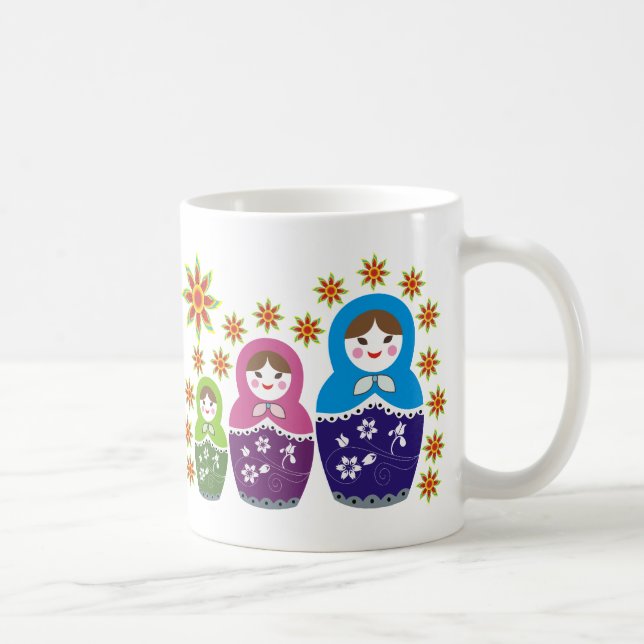 Russische Matryoshka-Puppen-Tasse Kaffeetasse (Rechts)