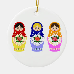 Russische matryoshka Verschachtelungspuppen Keramik Ornament