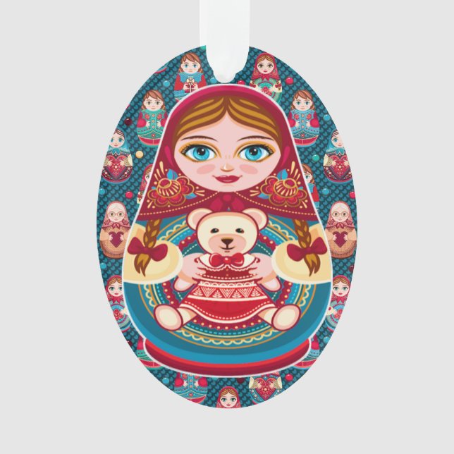 Russische Nest-Puppe Ornament (Vorderseite)