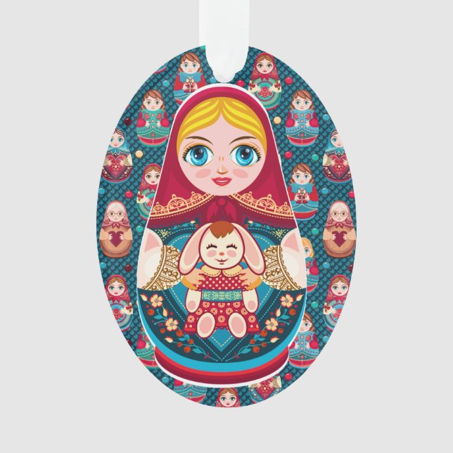 Russische Nest-Puppe Ornament (Vorderseite)