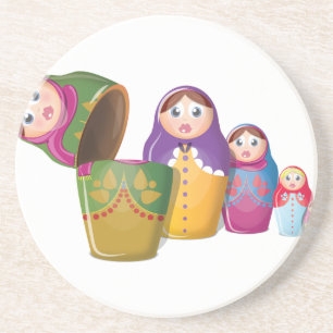 Russische Nesting Dolls Getränkeuntersetzer