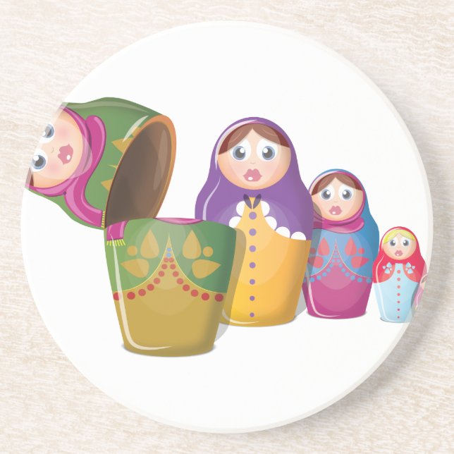Russische Nesting Dolls Getränkeuntersetzer (Vorne)
