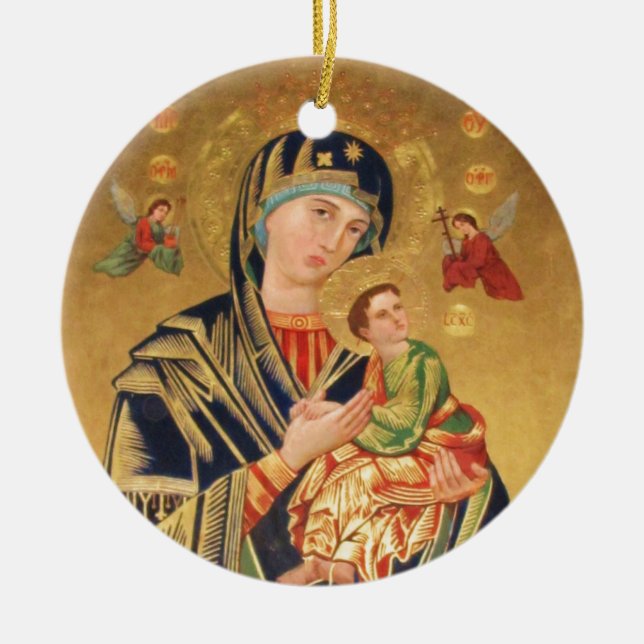 Russische orthodoxe Ikone - Jungfrau Mary und Baby Keramikornament (Vorne)