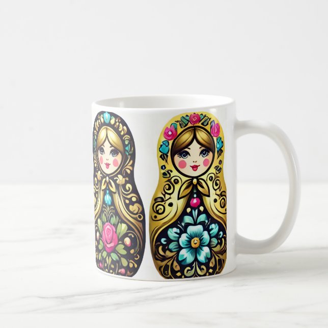 Russische Puppe Tasse - 4 Nistpuppen (Rechts)