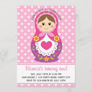 Russische Puppen-Einladung - Matryoshka Einladung