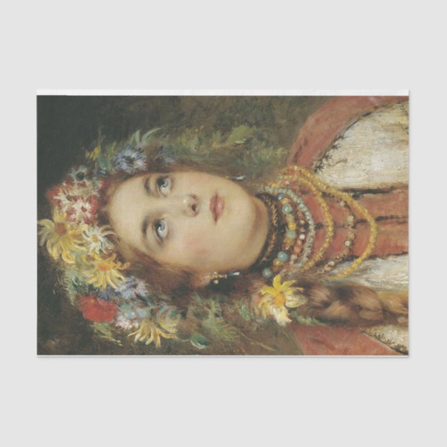 Russische Schönheit im Sommer-Garland Seidenpapier (Vorderseite)