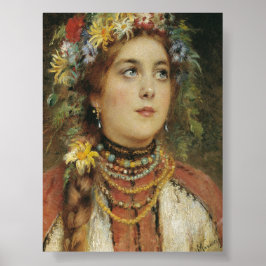 Russische Schönheit im Summer Garland Poster