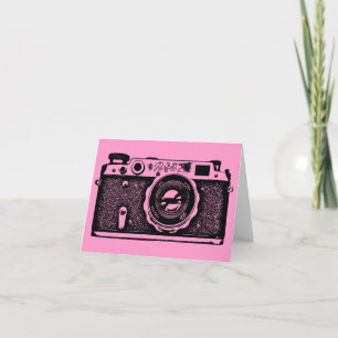 Russische sowjetische Kamera - Schwarz auf Rosa Karte