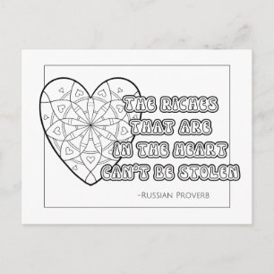 Russische Sprichwort-Farbpostkarte Postkarte