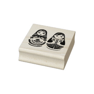 Russische Stacking Doll Woolart Briefmarke Gummistempel