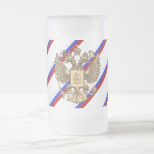 Russische Streifenflagge Mattglas Bierglas