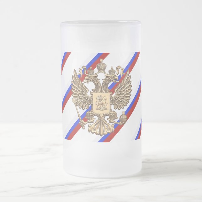 Russische Streifenflagge Mattglas Bierglas (Mittel)