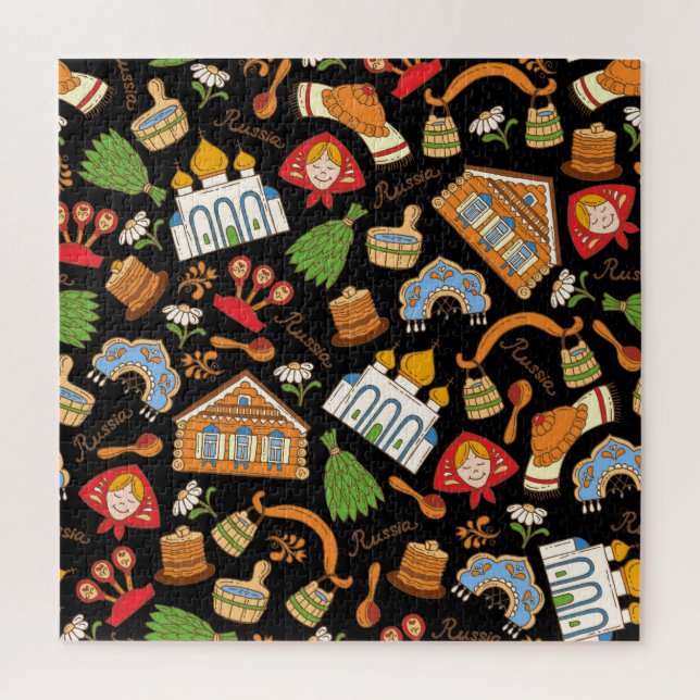 Russische Symbole: Vintages Muster. Puzzle (Vertikal)