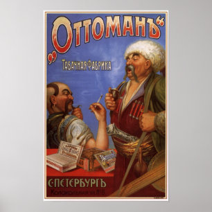 Russische Tabakwerbung 1900 Poster