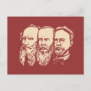 Russische Troika: Tolstoy, Dostoevsky, Tschechow Postkarte