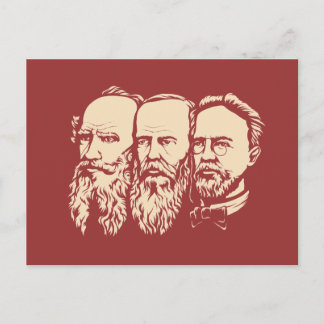 Russische Troika: Tolstoy, Dostoevsky, Tschechow Postkarte