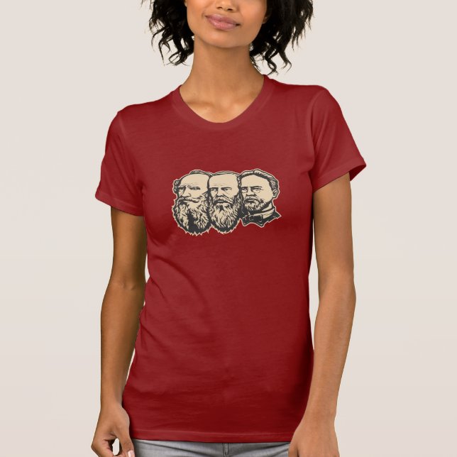 Russische Troika: Tolstoy, Dostoevsky, Tschechow T-Shirt (Vorderseite)