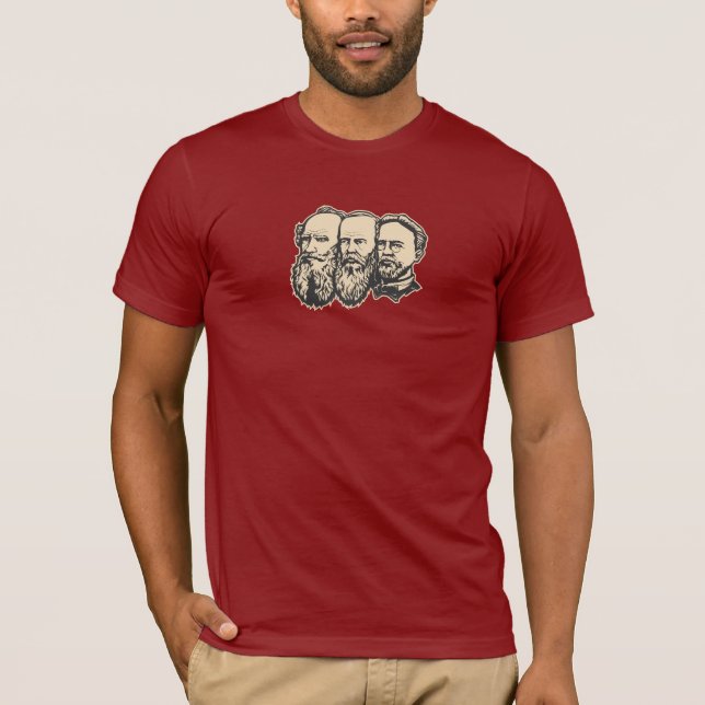Russische Troika: Tolstoy, Dostoevsky, Tschechow T-Shirt (Vorderseite)