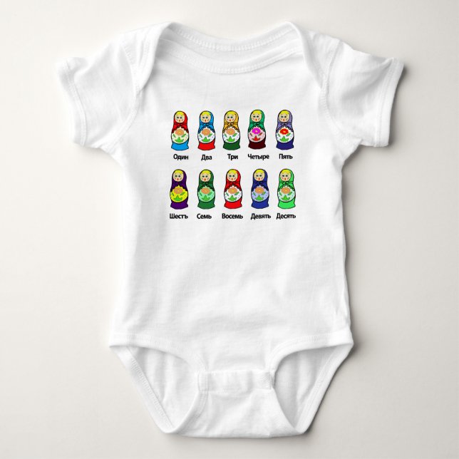 Russische Verschachtelungs-Puppe (Matryoshka) Baby Strampler (Vorderseite)