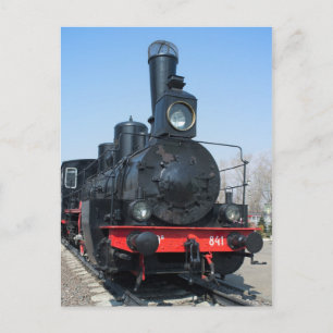 Russische Vintage-Dampflokomotive Ov-841 Postkarte