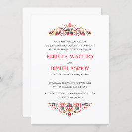 Russische Volkskunst Khokhloma Blume Feierliche Ho Einladung