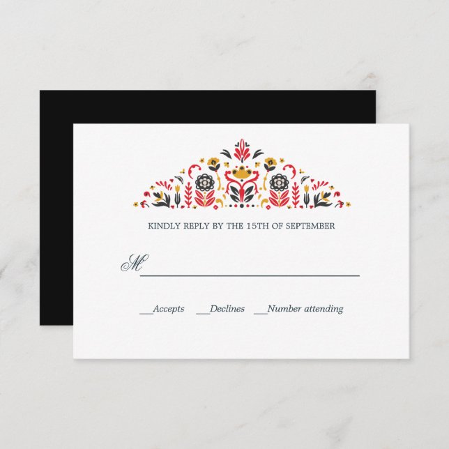 Russische Volkskunst Khokhloma Formal WEDD RSVP (Vorne/Hinten)