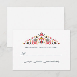 Russische Volkskunst Khokhloma Formal WEDD RSVP Karte