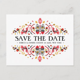 Russische Volkskunst Khokhloma Hochzeit Ankündigungspostkarte