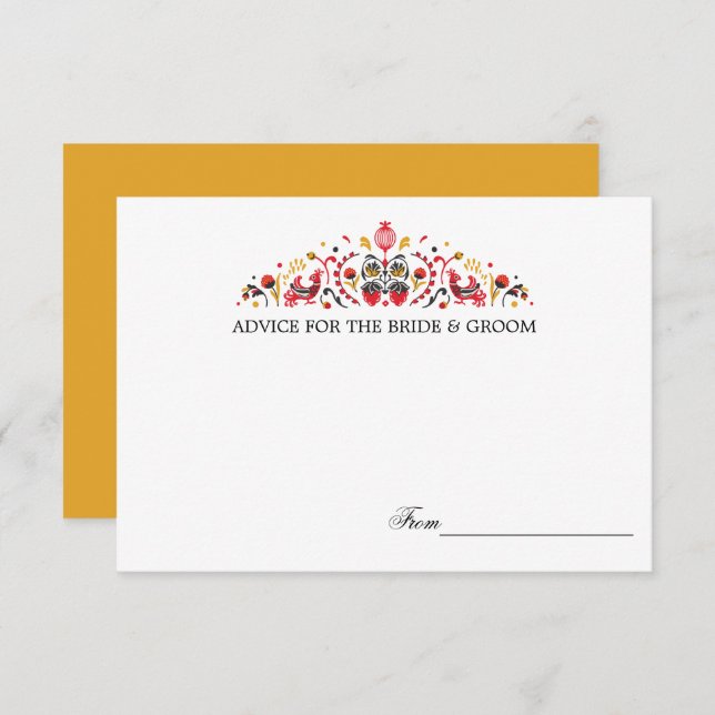 Russische Volkskunst Khokhloma Hochzeitsratgeber K Einladung (Vorne/Hinten)